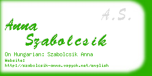 anna szabolcsik business card